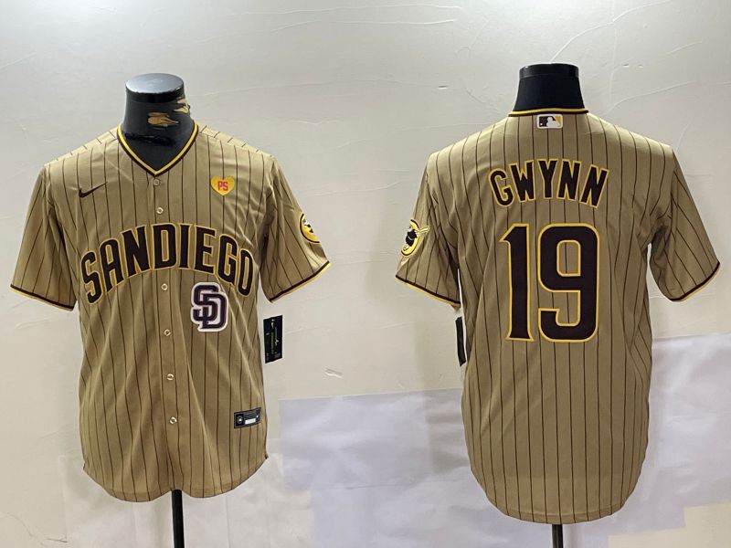 Men San Diego Padres #19 Gwynn Browm Stripe Game 2024 Nike MLB Jersey style 9